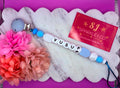 Personalized Beaded Dummy Clips - Blue