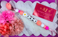 Personalized beaded Dummy Clips - Pink