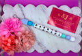 Personalized silicone bead Bag Tag - Blue