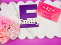 3D Custom mini name plaque purple white