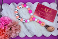 Personalised pram charm clip - Pink